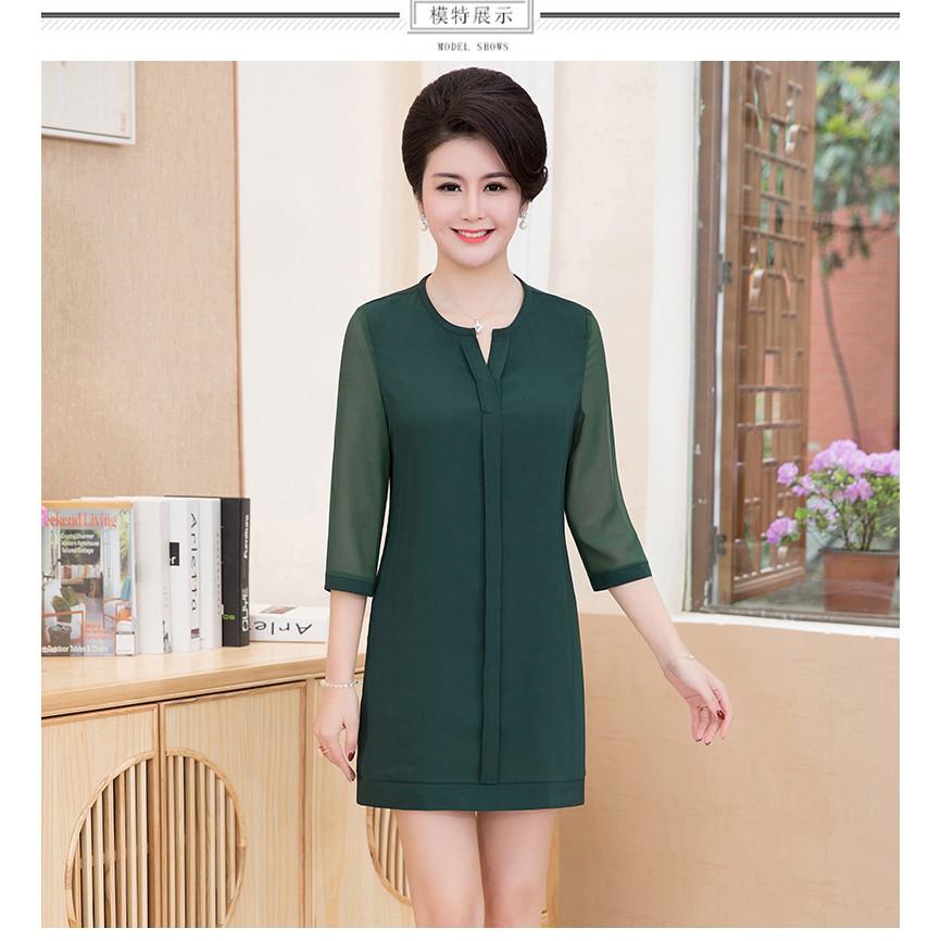 dress70-ĐẦM QUÝ CÔ TAY LỠ VOAN s-6xl