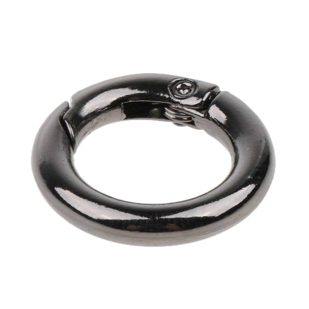 15pcs Zinc Alloy Round Spring Snap Hook Keychain Ring Buckle for Outdoor Camping Hiking