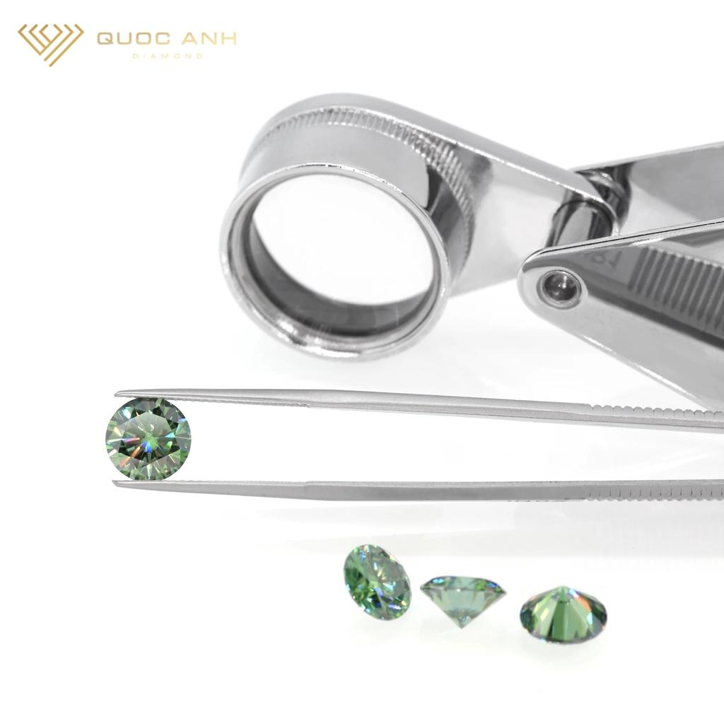 Kim cương nhân tạo Mỹ Moissanite màu xanh nước D độ sạch FL, thử bút lên vạch đỏ