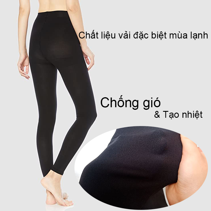 Quần tất không bàn chân kiểu legging chống gió giữ nhiệt tăng mức tiêu hao calo định hình chân thon của SABRINA Nhật Bản