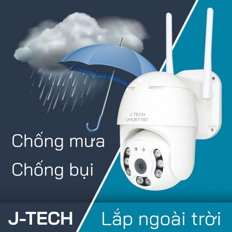 Hàng chính hãng - Camera Wifi J-Tech Ultra HD 4MP Xoay 360 độ, Led thông minh full màu ban đêm, theo dõi chuyển động, đàm thoại 2 chiều – Lắp ngoài trời