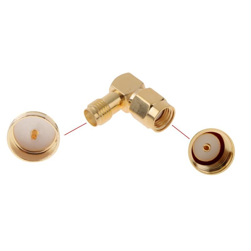 6 X SMA Male to Female Right Angle 90-Degree Adapter W/ Gold Plated Contacts