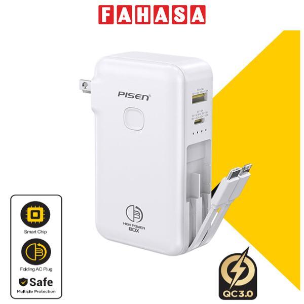 Sạc Dự Phòng Pisen Quick - High Power Box 22.5W 10000mAh - Màu Trắng