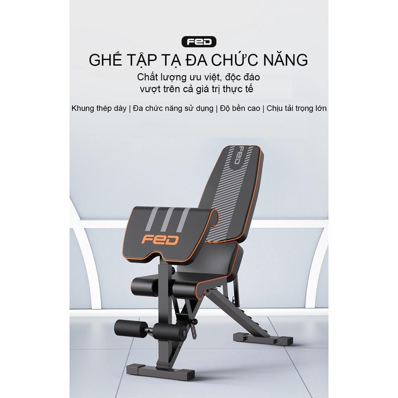 Ghế Tập Tạ Điều Chỉnh Đa Năng FED-XM0117 (Thép carbon dày 1.2mm) - Hàng Chính Hãng