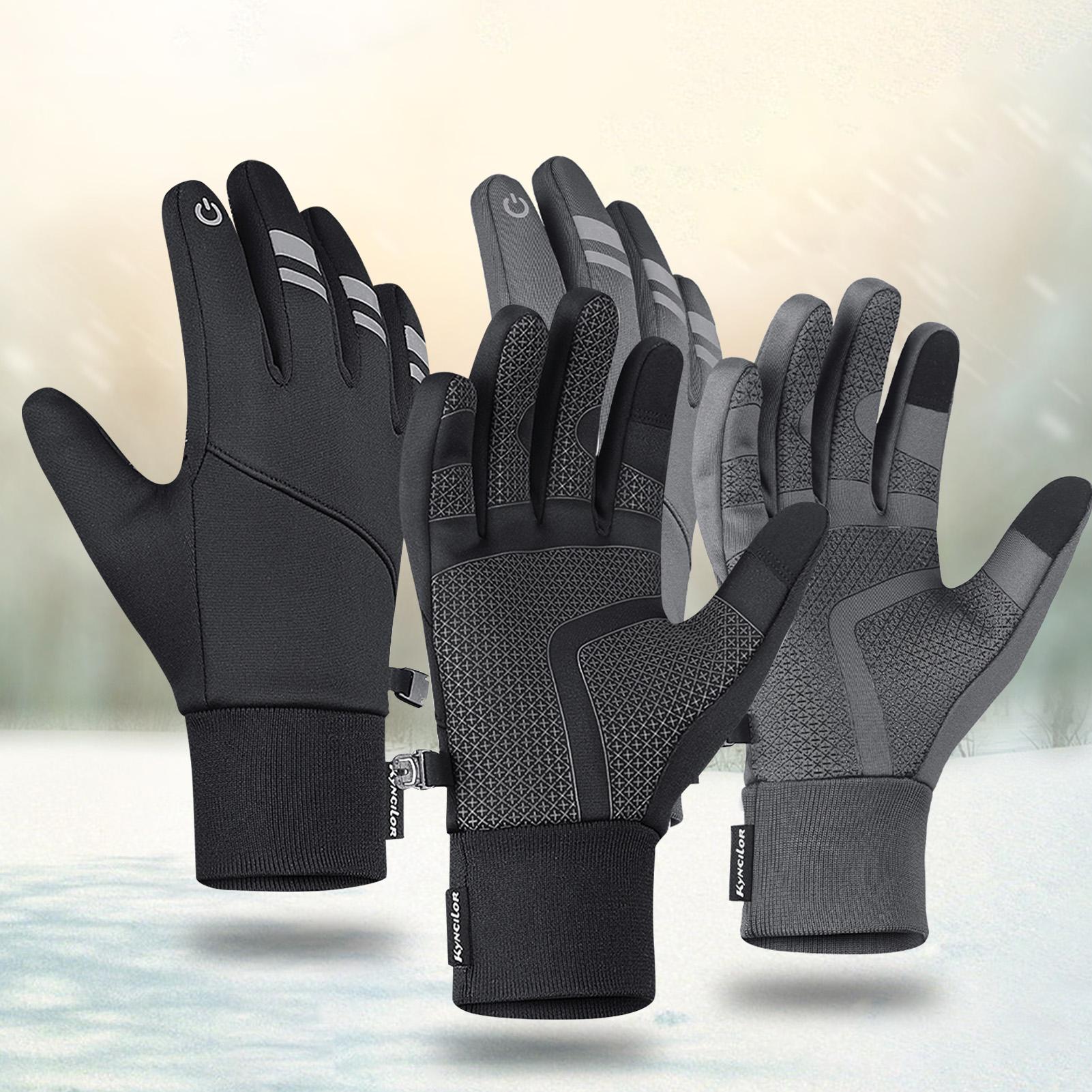 Găng tay ấm áp mùa đông vuốt được màn hình cảm ứng, lót lông cừu, không thấm nước