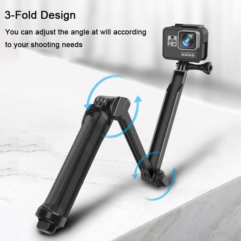Selfie không thấm nước 3 lần Stick 3 Way Stand Monopod Mini Chân máy cho GoPro 11 10 9 8 7 6 Insta360 Phụ kiện camera hành động OSMO