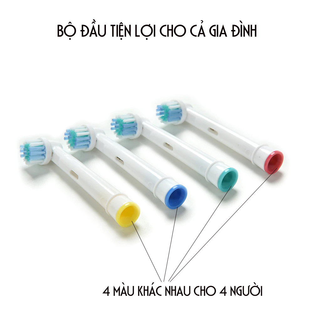 Combo bộ 4 đầu bàn chải đánh răng điện cho máy Oral B xuất xứ Đức