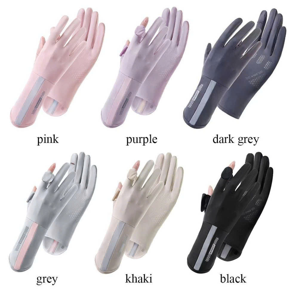Găng Tay Hở 2 Ngón Unisex Chống Nắng, Có Thể Sử Dụng Cảm Ứng Điện Thoại UV UPF50+ MÀU GHI ĐẬM