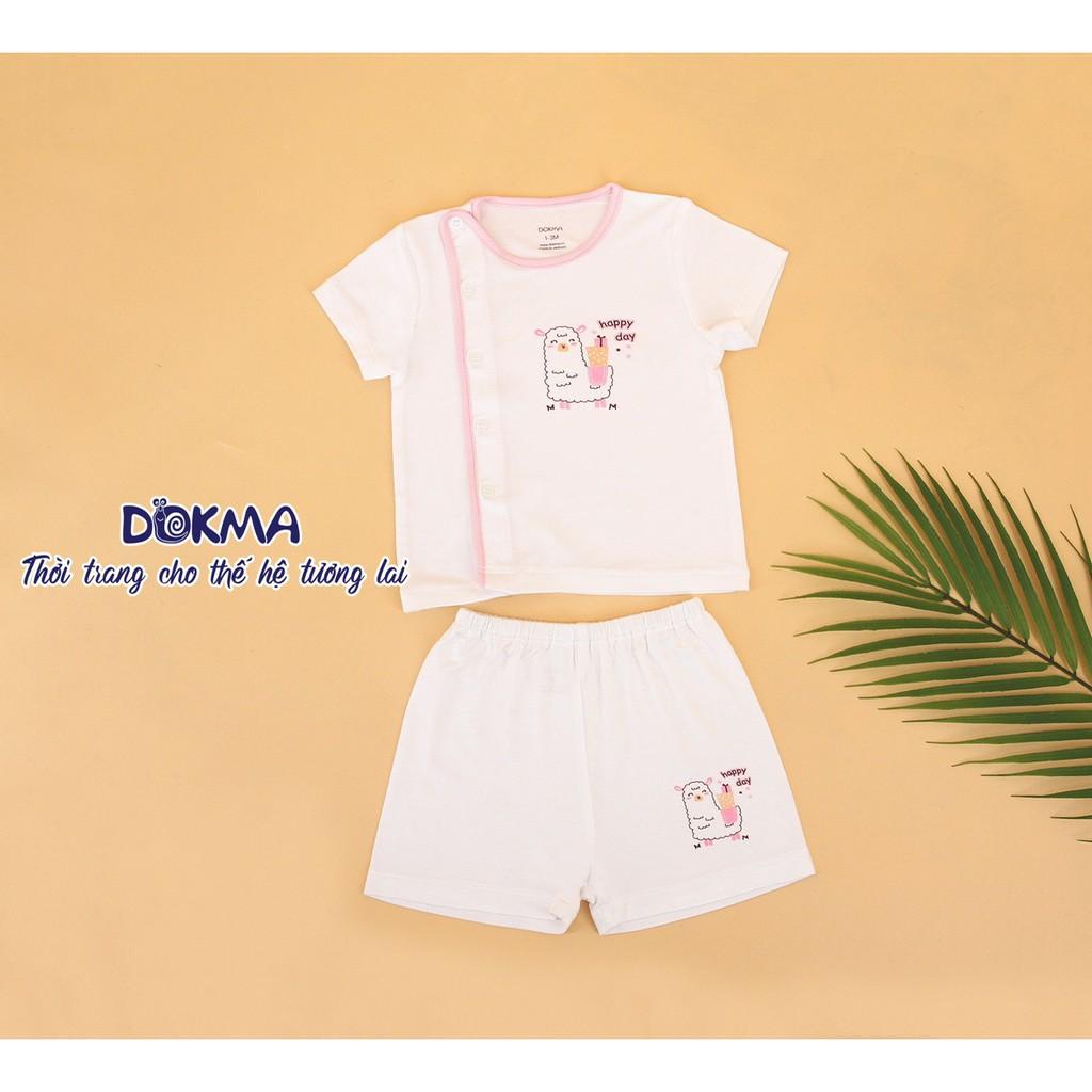 DB755 Bộ quần áo cài lệch cộc tay Dokma (3-9m)