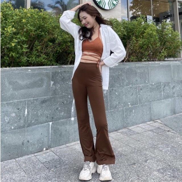 Quần Loe Poly Nâu Trendy Sofm Wear