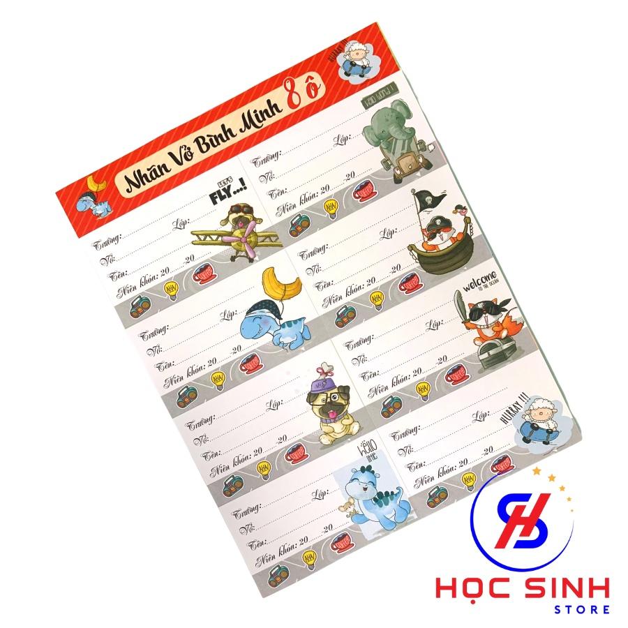 Bộ 24 Cái Nhãn Vở Decal Bình Minh Có Keo Sẵn Dễ Thương ( Giao mẫu ngẫu nhiên )