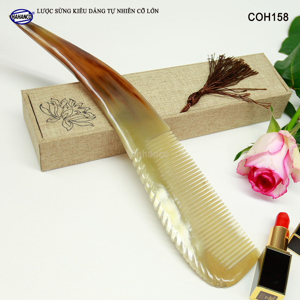 Chiếc Lược sừng khủng nhất (Size: XXL - 23-30cm) COH158 - Lược nguyên bản được làm từ nửa chiếc sừng - Chăm sóc tóc