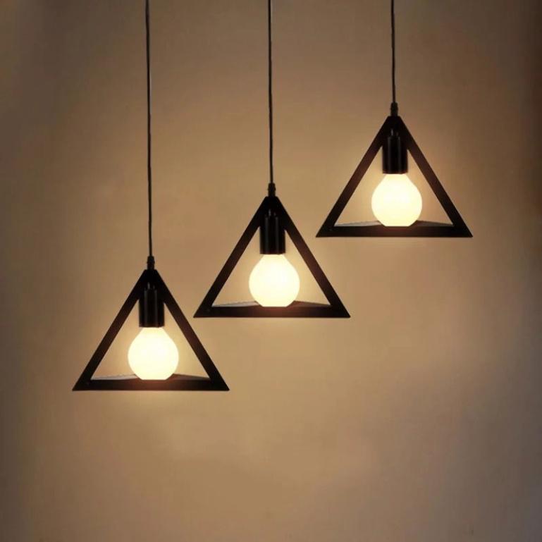 Đèn thả trần trang trí quán cà phê trang trí shop HL123 hinh vuông, hình trụ, hình tam giác