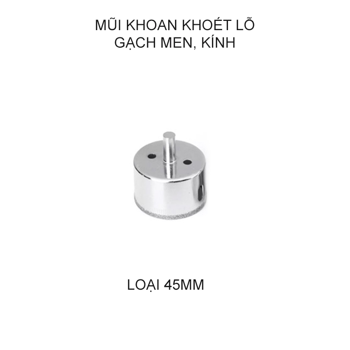 Mũi khoan khoét lỗ kính, gốm, sạch men, đá đa năng, kích thước từ 45-120mm tùy chọn