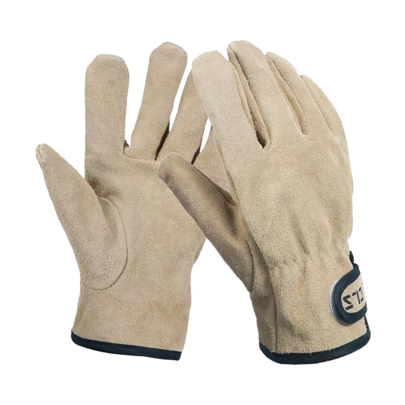 Leather Safety Work Gloves Fire Heat Resistance Gloves BBQ Gardening
