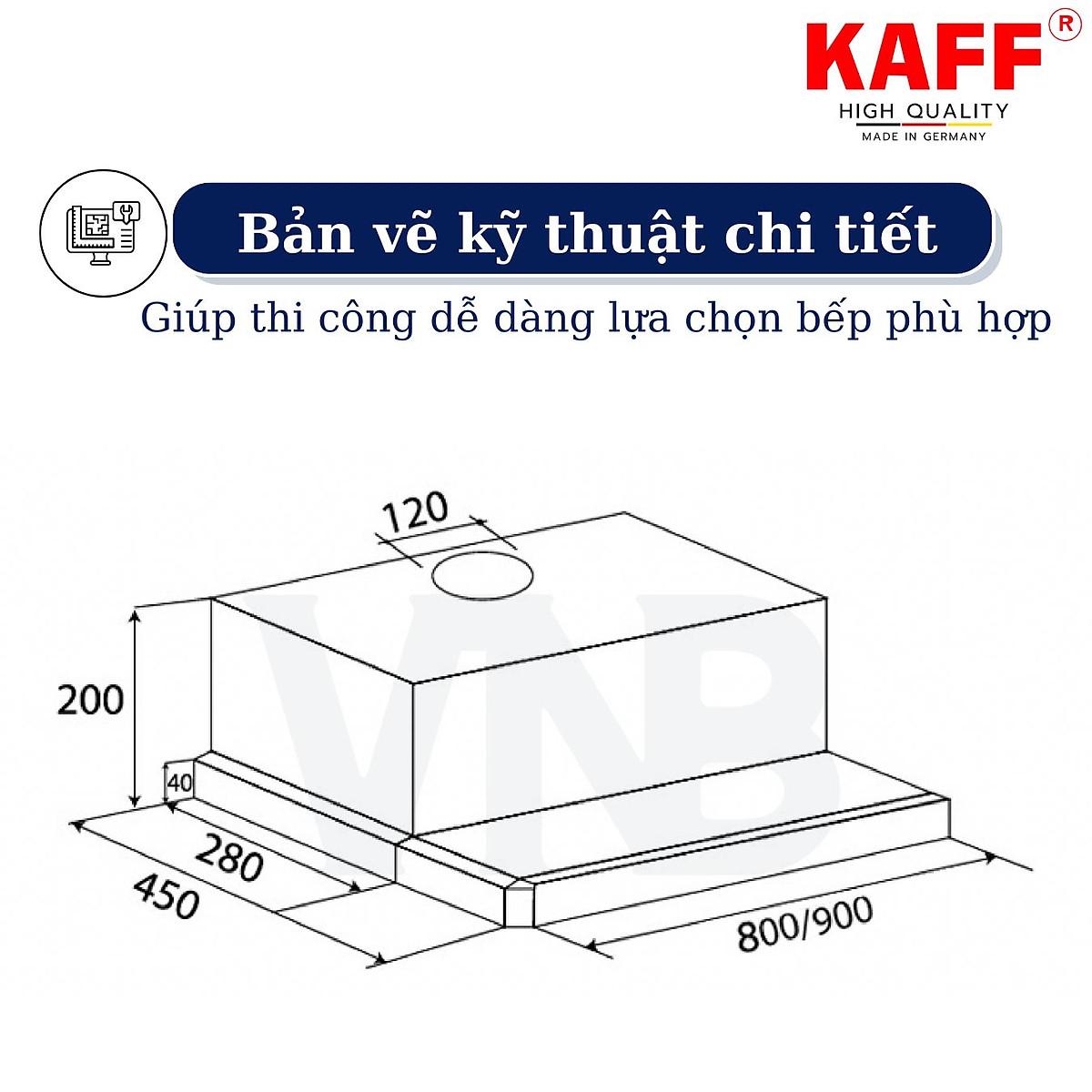 Máy hút mùi âm tủ inox phối kính 800mm KAFF KF_TL80H Tặng bộ lọc than thay thế _ Hàng Chính Hãng