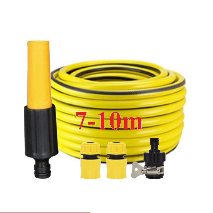 ️ Bộ dây vòi xịt nước rửa xe, tưới cây . tăng áp 3 lần, loại 7m, 10m 206622-5 cút sập,nối nhựa đ+ tặng túi đựng bút