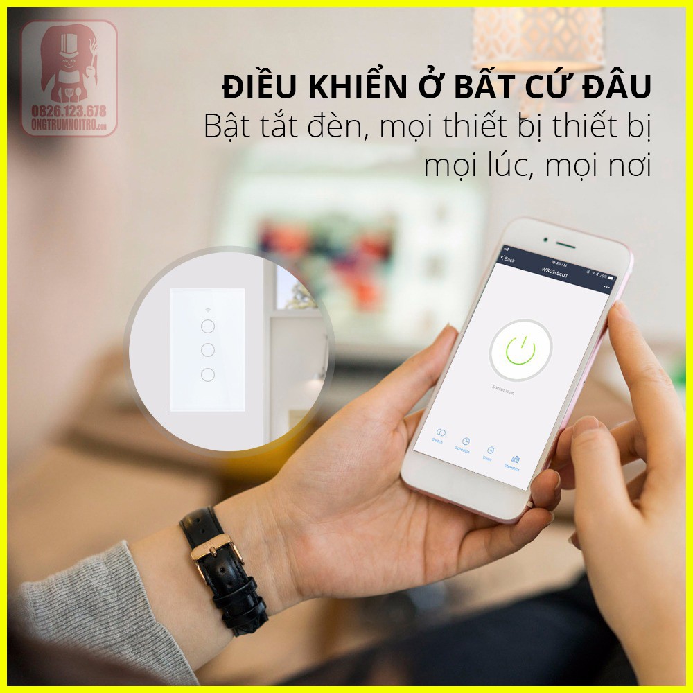 Công tắc wifi Tuya không N, RF433 cảm ứng kính cường lực dùng app - HÀNG NHẬP KHẨU