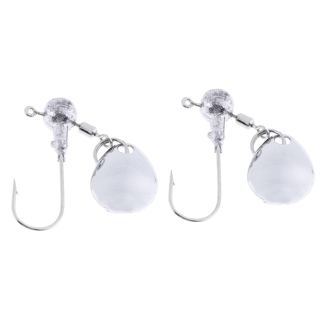 5x Fishing Ball Jig Heads Spinner Jigs Single Hook for Bass Fishing