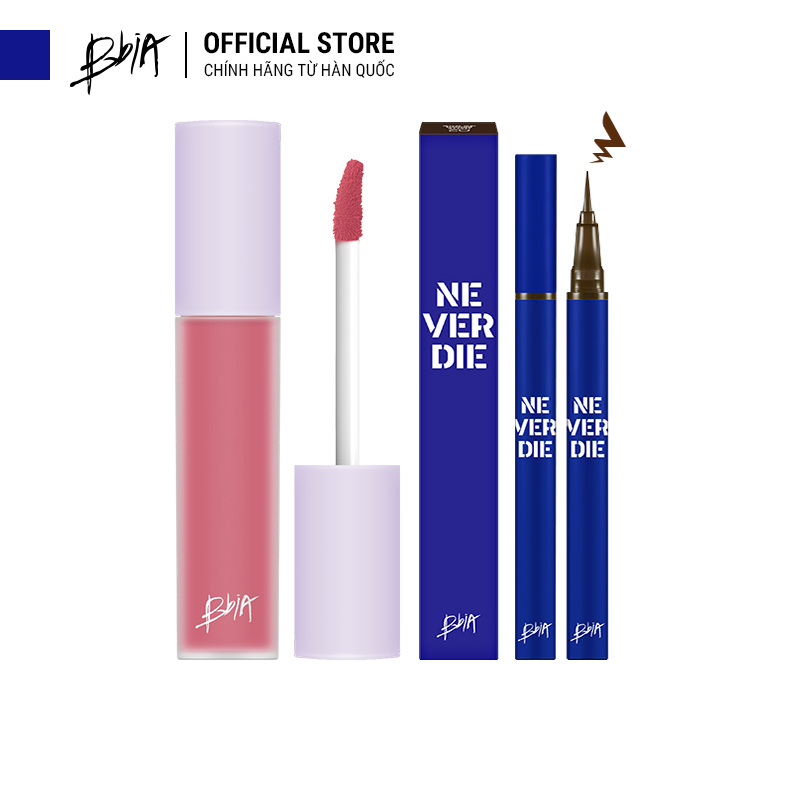 Combo Son Kem Lì Bbia Never Die Tint version 1,2 + Bút kẻ mắt eyeliner never die 5g