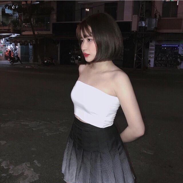 Áo ống thun gân croptop