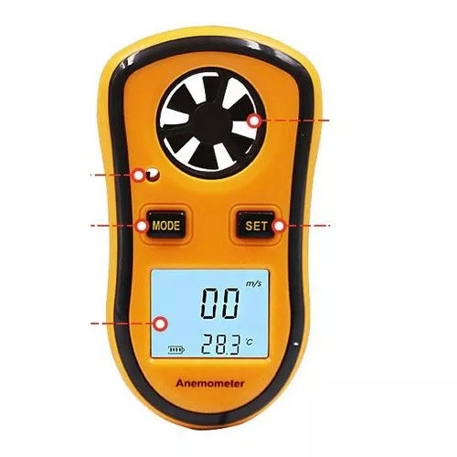 Máy đo tốc độ gió, đồng hồ đo sức gió mini màn hình LCD