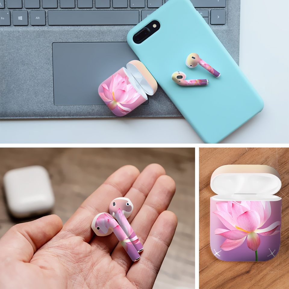 Miếng dán skin chống bẩn cho tai nghe AirPods in hình thiết kế - atk146 (bản không dây 1 và 2)