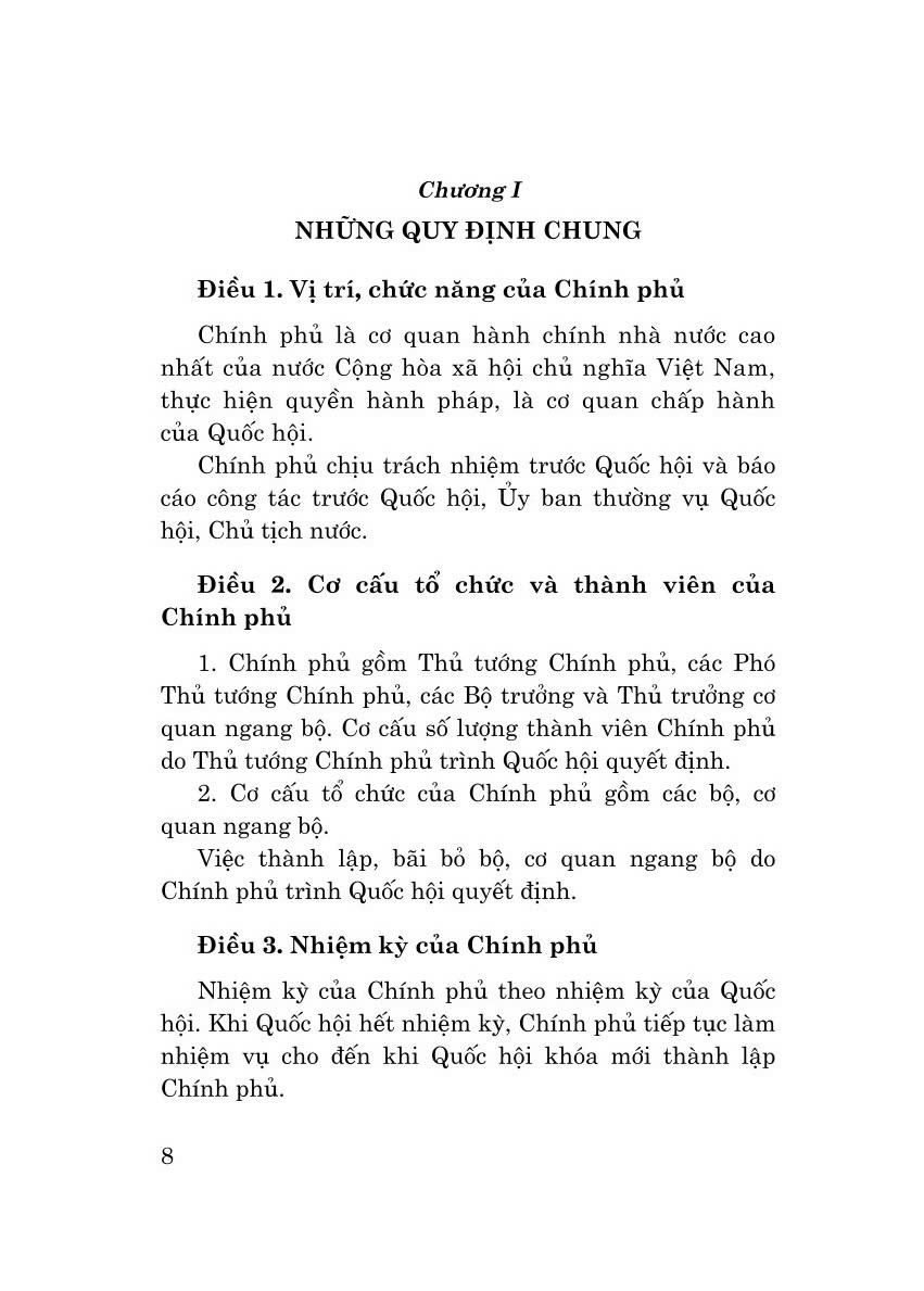 Luật tổ chức chính phủ năm 2015 (sửa đổi, bổ sung năm 2019, 2023) bản in 2024