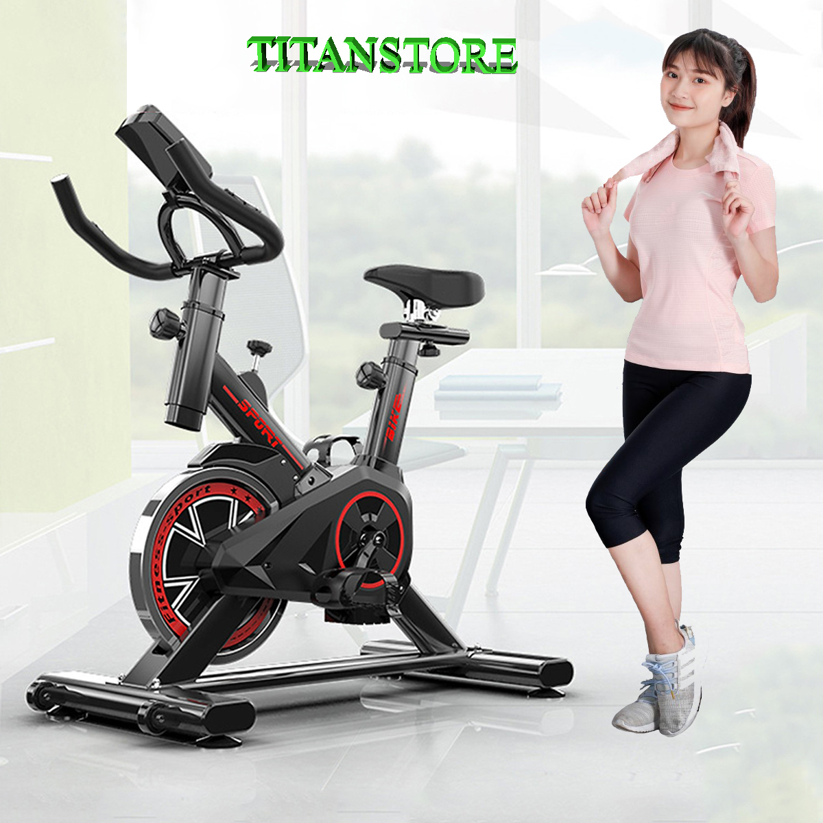 Xe Đạp Tập Tại Nhà - Xe Đạp Tập Gym Tại Nhà - Thiết kế khung thép sang trọng và chắc chắn, Màn hình LED điện tử thông minh.