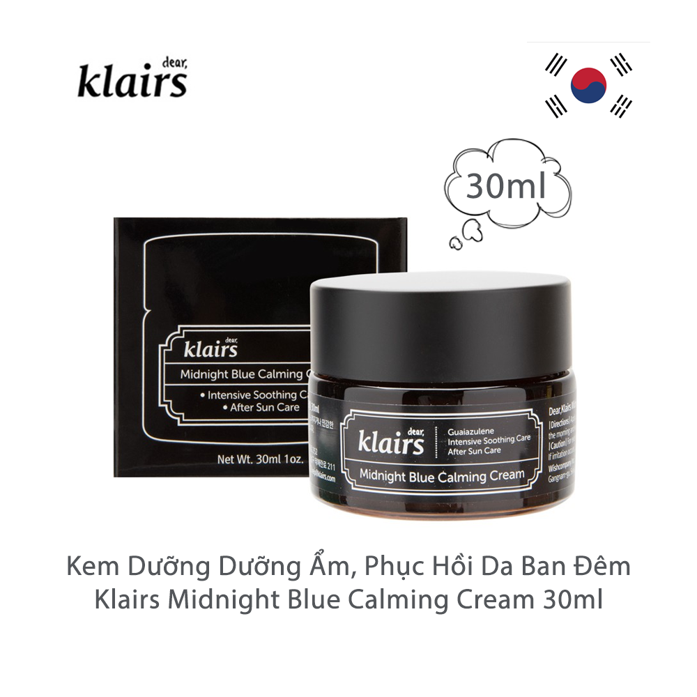 Kem dưỡng Dear, Klairs Midnight Blue Calming Cream 30ml