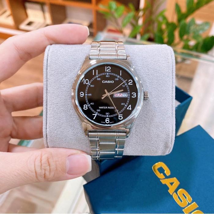 Đồng hồ nam dây kim loại chính hãng Casio Anh Khuê MTP-V006D-1B2UDF