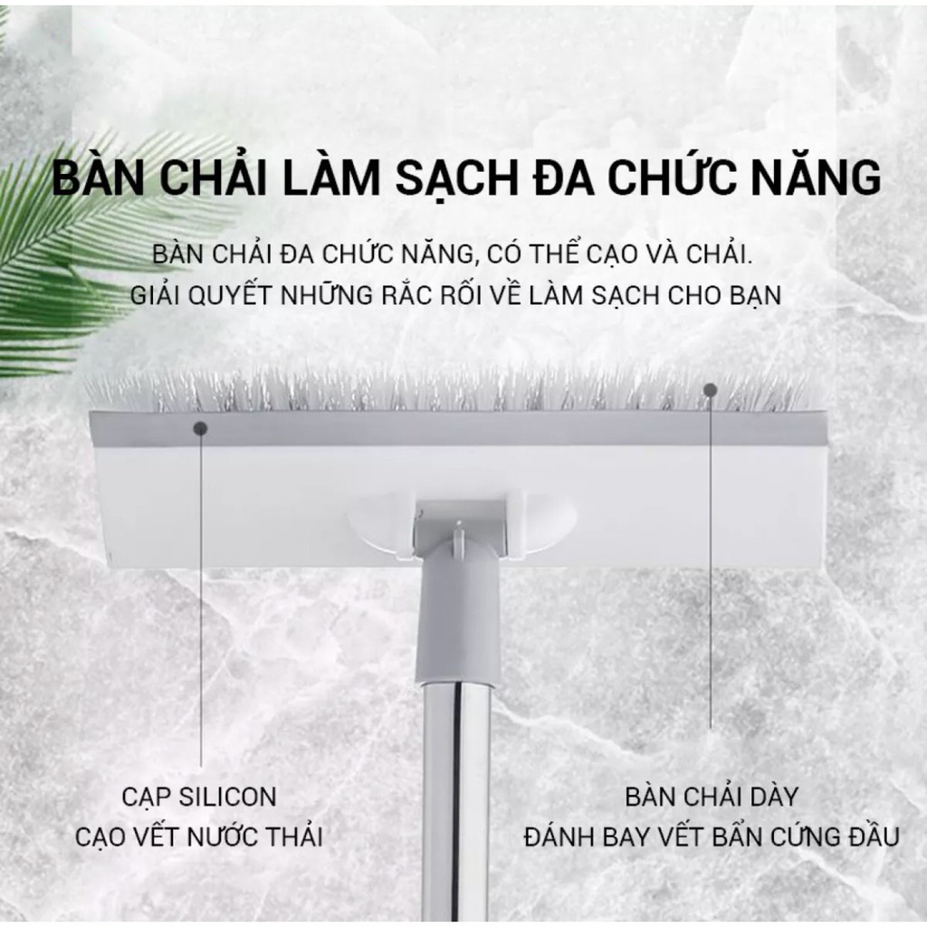 Chổi cọ sàn nhà tắm 2 mặt chà và đẩy nước, Chổi lau mặt kính thông minh - Chính hãng MINIIN 