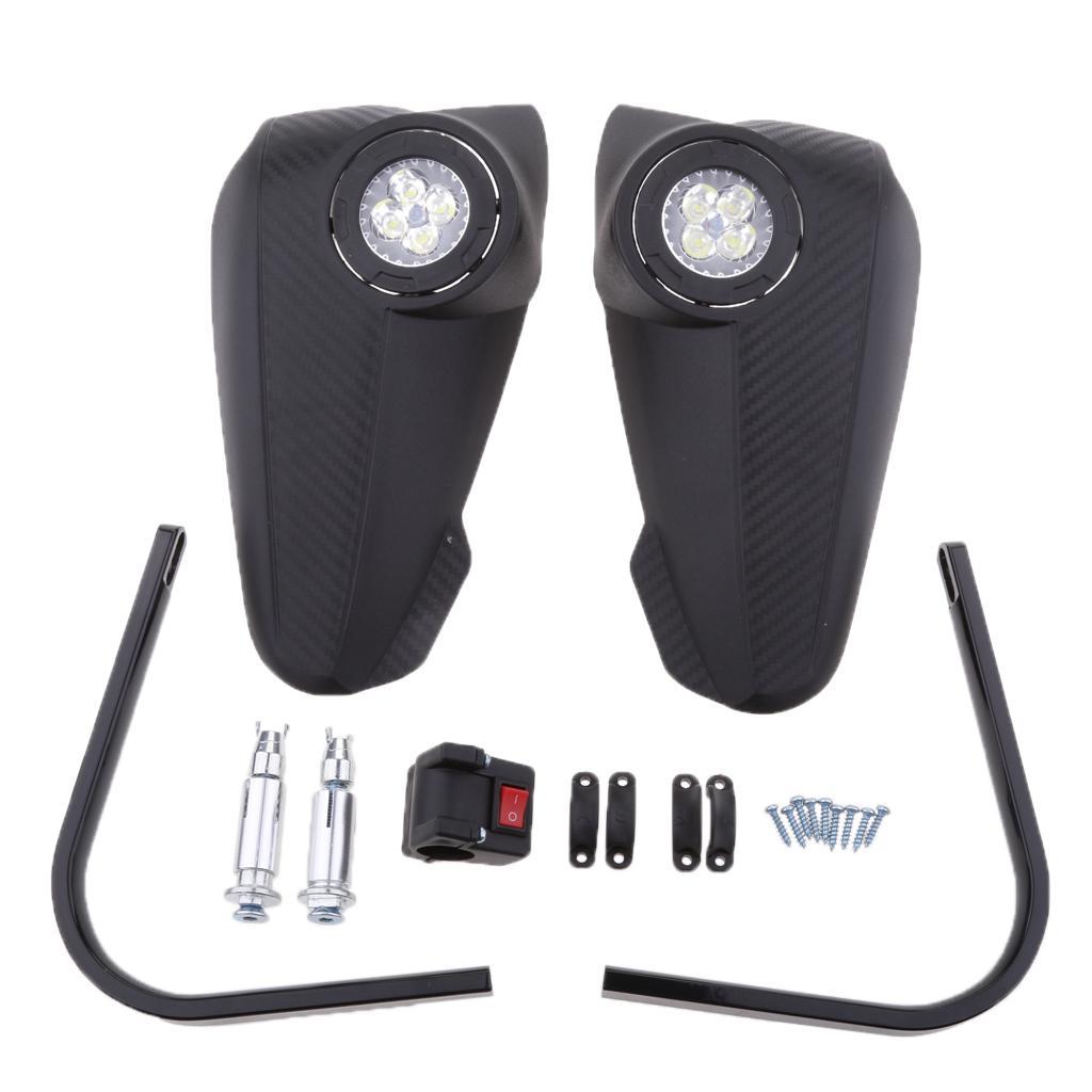 7/8" Motorcycle Protector LED  Light  Hand Guard  Black