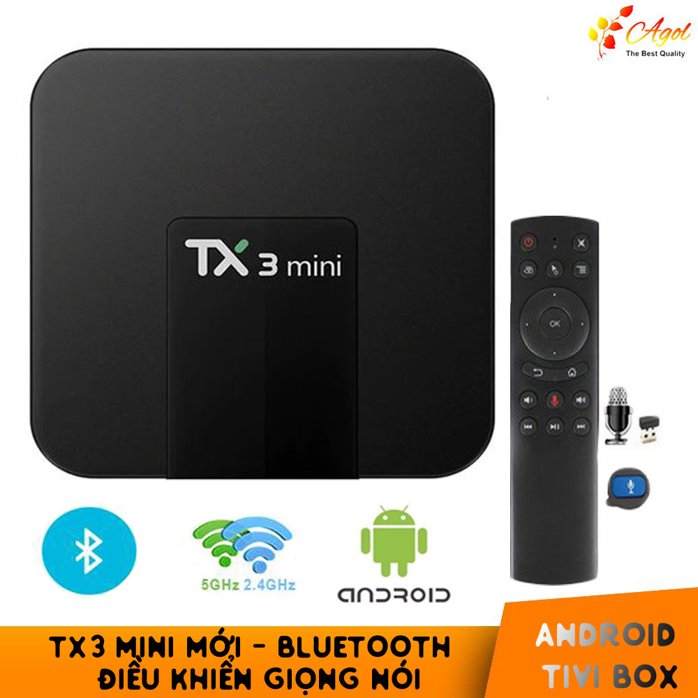 TX3 mini mới có bộ điều khiển giọng nói tiếng việt hỗ trợ bluetooth 2G Ram 16G Rom Tìm kiếm giọng nói cử chỉ cài sẵn chương trình tivi và xem phim HD miễn phí vĩnh viễn - Hàng nhập khẩu