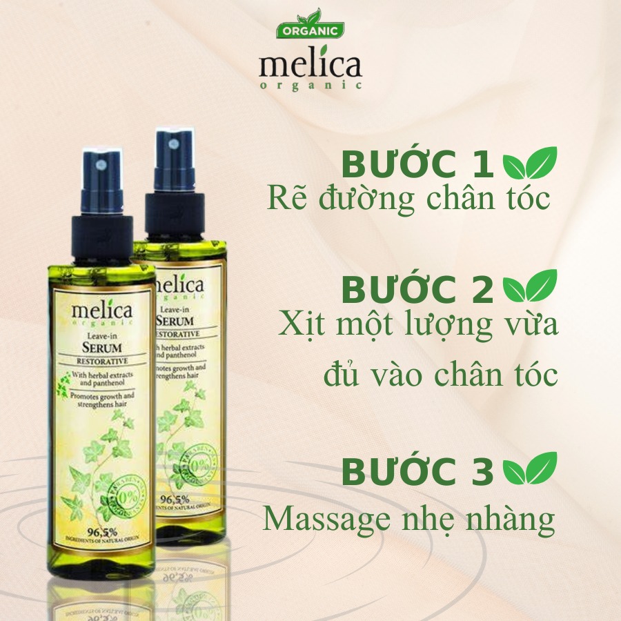 Serum dưỡng tóc thảo dược hữu cơ kích thích mọc tóc Melica organic 200ml tóc mềm mượt, óng ả, không lo rụng tóc