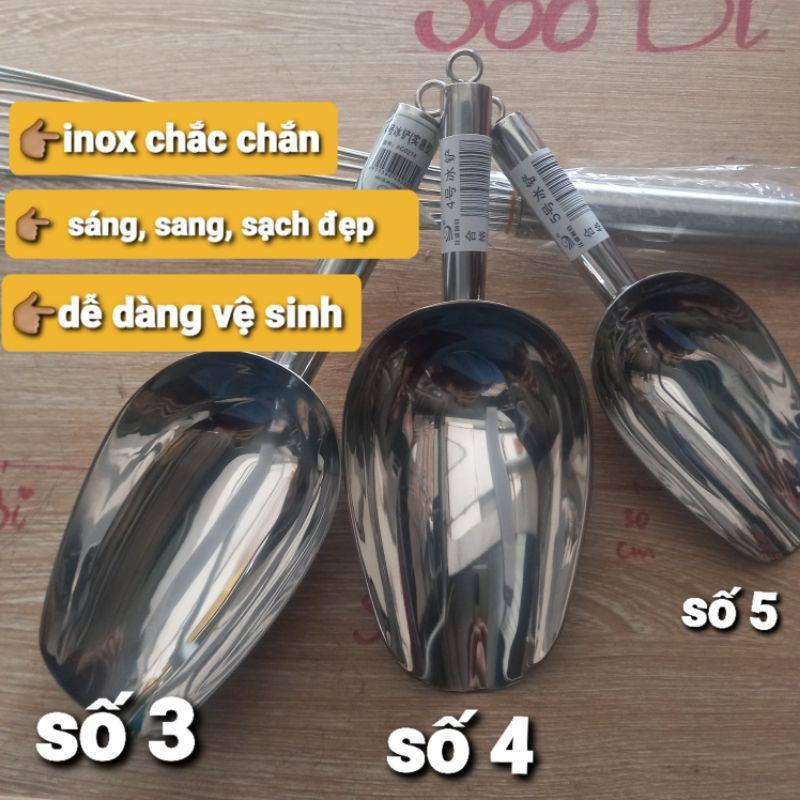 xúc đá inox 304, dụng cụ pha chế xúc đá trung số 4