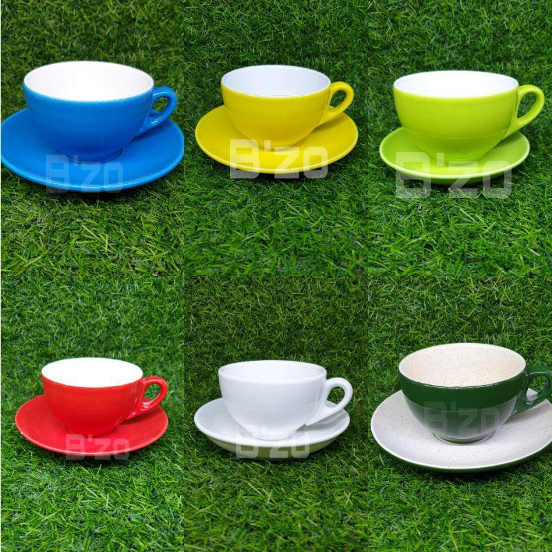 Bộ cốc capu 220ml kèm đĩa kê sứ, cốc uống nước, cốc capuchino, cốc uống cà phê, cốc sứ Bát tràng. Được chọn màu