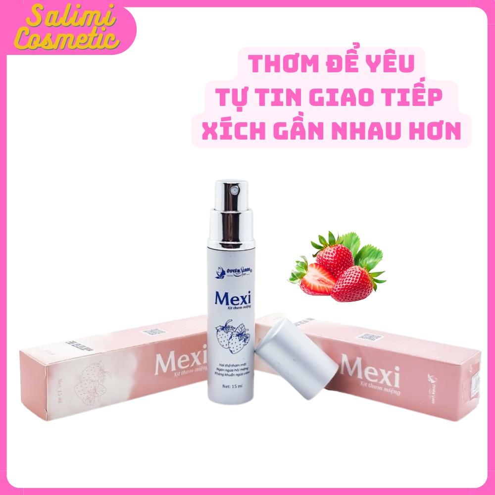 Xịt Thơm Miệng MEXI Vị Dâu Tây Quyên Lara 15ml, Giúp Hơi Thở Thơm Mát, Hết Hôi Miệng, Ngừa Viêm Lợi