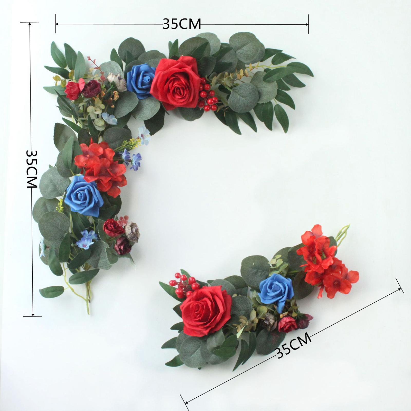 2x Silk Wedding Arch Flowers Kit Fake Flower Row Decoration Reception Window