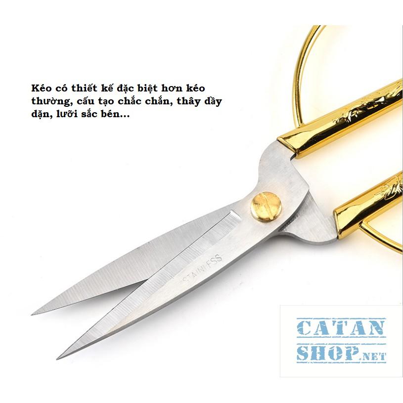 Kéo cắt đa năng gia dụng,kéo nhà bếp hoa văn rồng phụng sang trọng,dụng cụ nhà bếp cao cấp tiện lợi- GD390-keocatNB