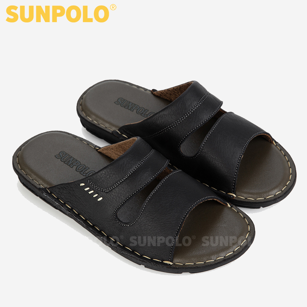 Dép Da Nam, Dép Quai Ngang Da Bò SUNPOLO AQN027