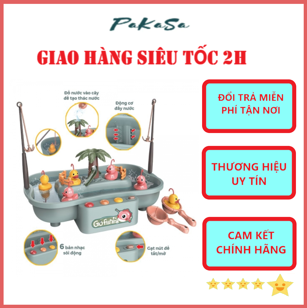 Bộ Đồ Chơi Câu Cá, Đồ Chơi Câu Vị Dưới Nước Phát Nhạc Vui Nhộn Cho Bé PaKaSa - Hàng Chính Hãng