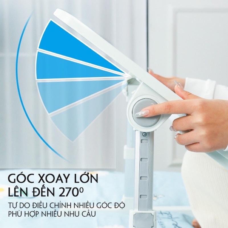 Bàn Học Thông Minh Gấp Gọn Đa Năng - Bàn làm việc kèm Đèn quạt, cổng sạc USB tiện ích