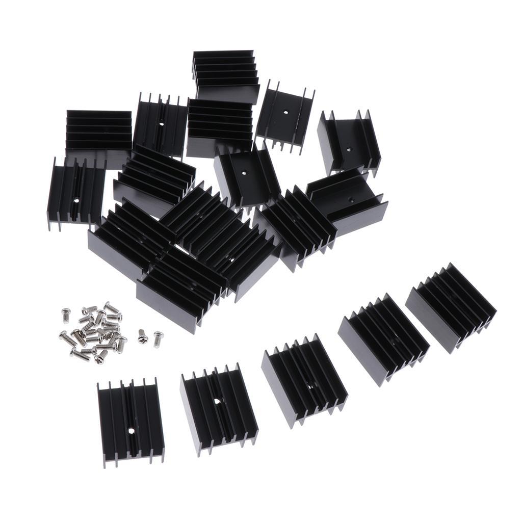 20pcs Transistor MOSFET Heat Sink Aluminium To-220 30mm MOS  Cooling