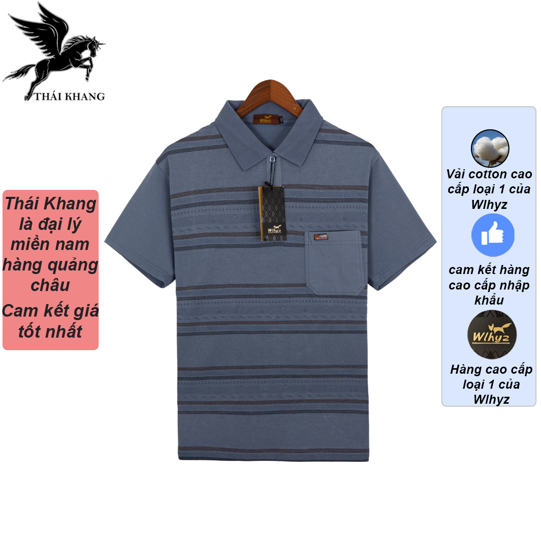 Áo polo nam quảng châu cao cấp LOẠI 1 của Wlhyz loại áo thun nam cổ tàu trung niên form rộng AQC8