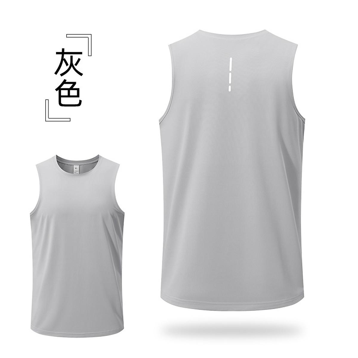 Áo ba lỗ thể thao chạy bộ có dải phản quang, mềm nhẹ thoáng mát nhanh khô - ĐEN