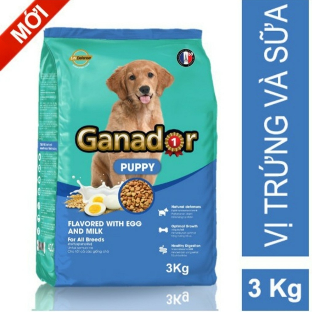 Thức ăn cho chó con Ganador vị Trứng và Sữa - Egg and Milk 3kg