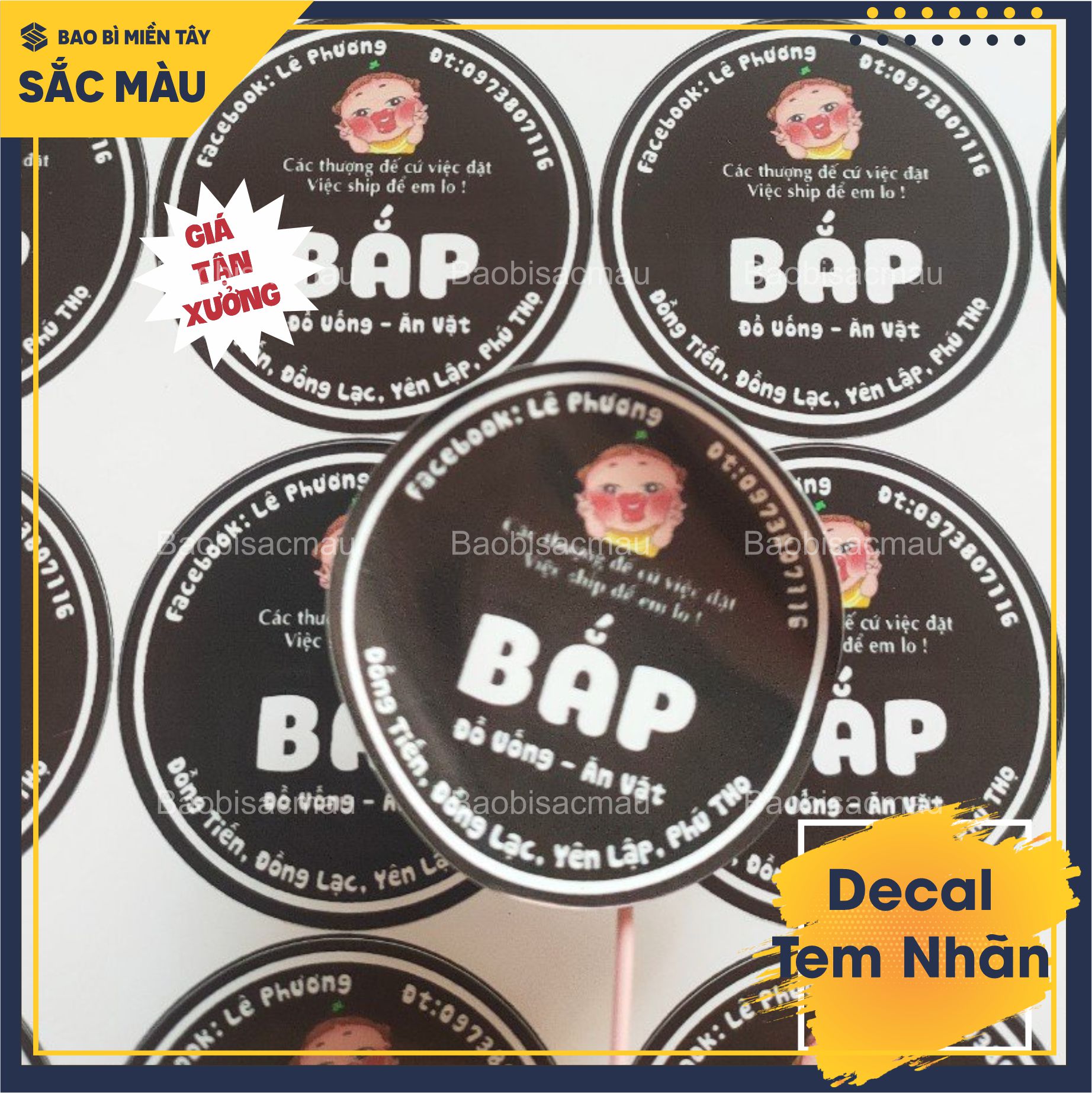 1m Decal nhựa, tem nhãn thiết kế và in ấn theo yêu cầu