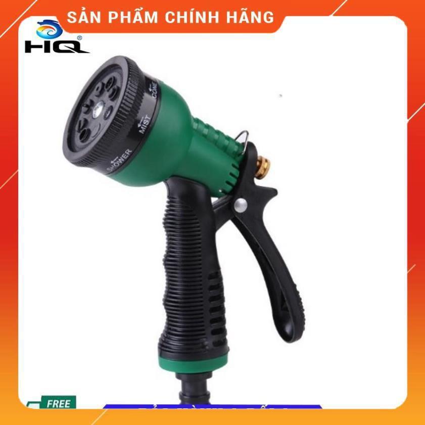 Vòi xịt rửa xe,Vòi phun nước tưới cây tăng áp thông minh 8 chế độ 815576 (cút đồng,nối đồng - dây xanh)