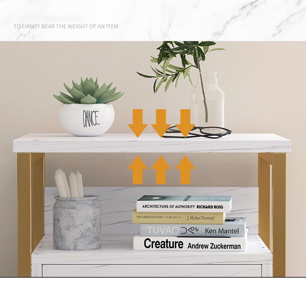 Tủ đầu giường 2 ngăn , kệ đầu giường decor khung sắt mạ vàng 45x34x50cm - MoZi